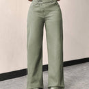 Pantalones De Mezclilla De Talle Alto Asimetricos Para Mujer