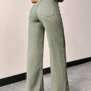 Pantalones De Mezclilla De Talle Alto Asimetricos Para Mujer
