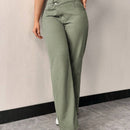 Pantalones De Mezclilla De Talle Alto Asimetricos Para Mujer