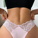 Tanga De Encaje Y Parches Para Mujer