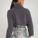 Haute Sueter De Cuello Alto Recortado Con Cordones