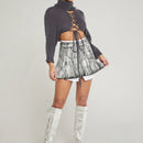 Haute Sueter De Cuello Alto Recortado Con Cordones