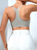 Sujetador Sin Costuras Para Mujer Con Tirantes De Hombro Con Contraste