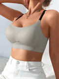 Sujetador Sin Costuras Para Mujer Con Tirantes De Hombro Con Contraste