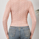 Essnce Jersey de punto de cable de unicolor para mujer, estilo versatil y ajuste cenido