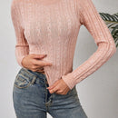 Essnce Jersey de punto de cable de unicolor para mujer, estilo versatil y ajuste cenido