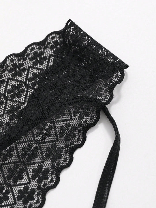 Dazy tanga sexy para mujeres con cordon de encaje de trabajo hueco y detalle de correa