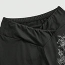 ROMWE Goth Mallas De Cintura Alta Con Estampado De Vid Y Cruz En Pierna Acampanada