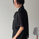 FRIFUL Camisa De Mujer De Manga Corta Con Cuello Anudado