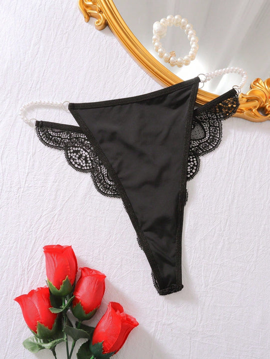 Lenceria Con Cordon Y Parche De Encaje Para Mujer Estilo C