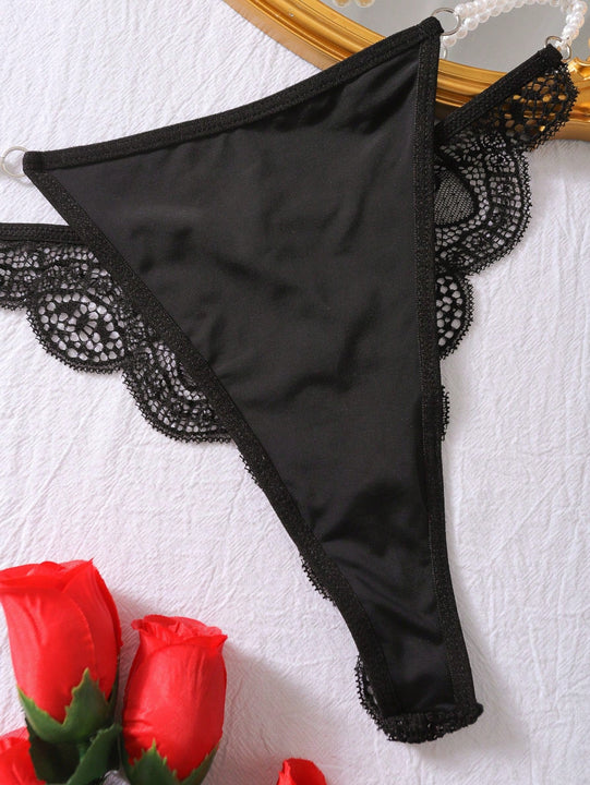 Lenceria Con Cordon Y Parche De Encaje Para Mujer Estilo C