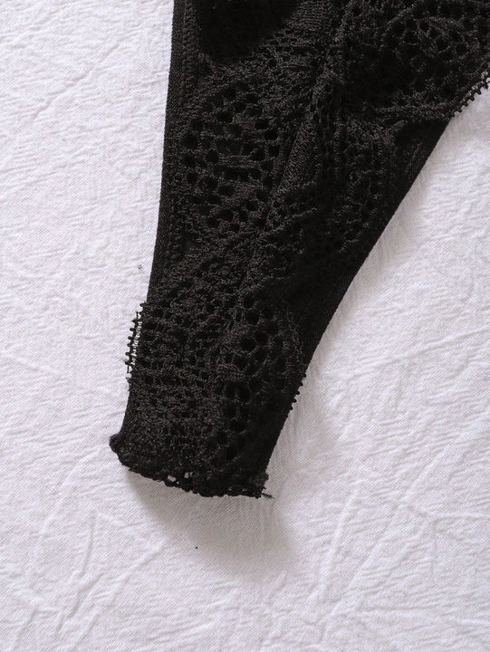 Lenceria Con Cordon Y Parche De Encaje Para Mujer Estilo C