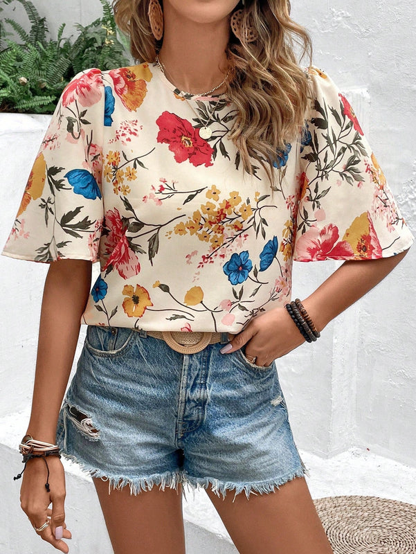 VCAY Camisa Estampada Floral Para Mujer