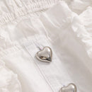 DAZY Camisa De Mujer De Manga Corta Abullonada Con Dobladillo Con Volantes