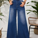 VCAY Pantalones De Mezclilla De Cintura Alta Y Pierna Ancha Para Mujer