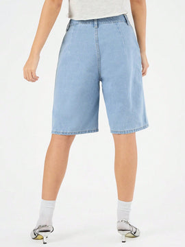Forever 21 Pantalones Cortos De Mezclilla Desgastados Para Mujer