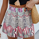 VCAY Shorts De Parches Estampados De Leopardo Aleatorios