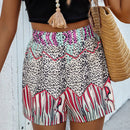 VCAY Shorts De Parches Estampados De Leopardo Aleatorios