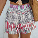 VCAY Shorts De Parches Estampados De Leopardo Aleatorios