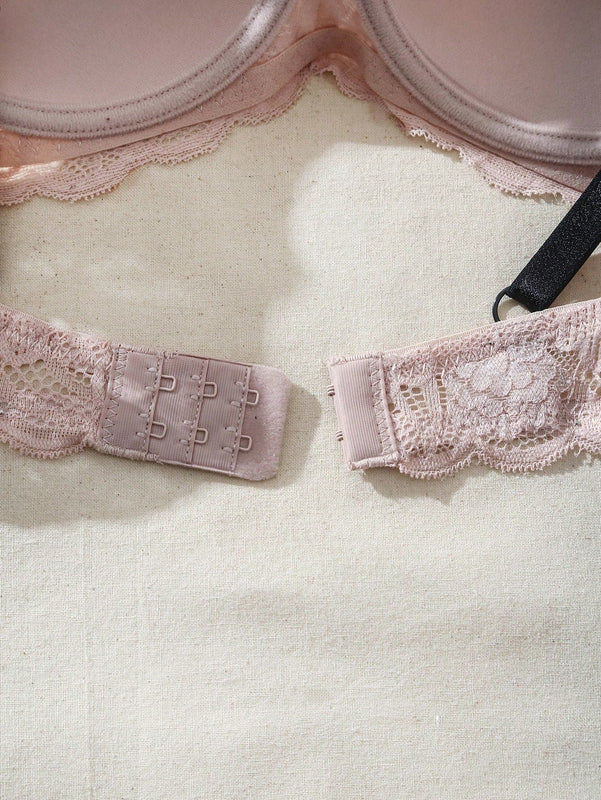 Sosten de encaje comodo para mujer con detalle de lazo y aros