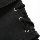 DAZY Pantalones Cortos Vaqueros Para Mujeres Con Detalle De Cordon Y Ojales