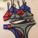 Conjunto De Ropa Interior Con Ribete De Encaje Para Mujer De 6 Piezas/juego