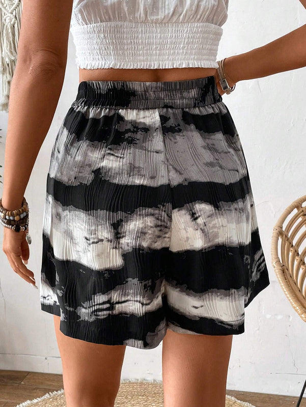 VCAY Pantalones Cortos Casuales Y Sueltos Con Estampado Tie-dye