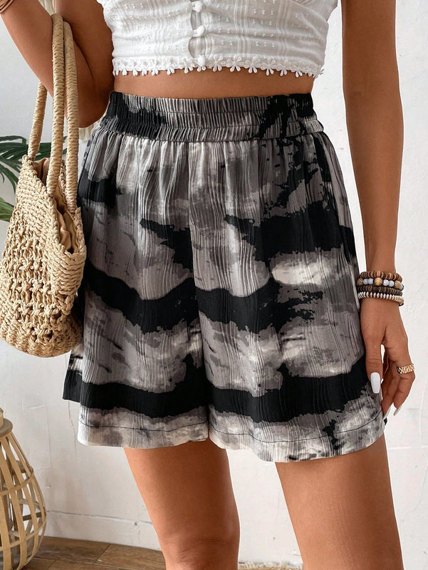 VCAY Pantalones Cortos Casuales Y Sueltos Con Estampado Tie-dye