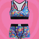 ROMWE X Care Bears Conjunto De Ropa Interior Impresos Con Alienigena Y Nave Espacial Con Almohadilla Desmontable
