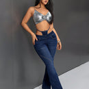 ICON Jeans Acampanados Ajustados Al Cuerpo 2 En 1