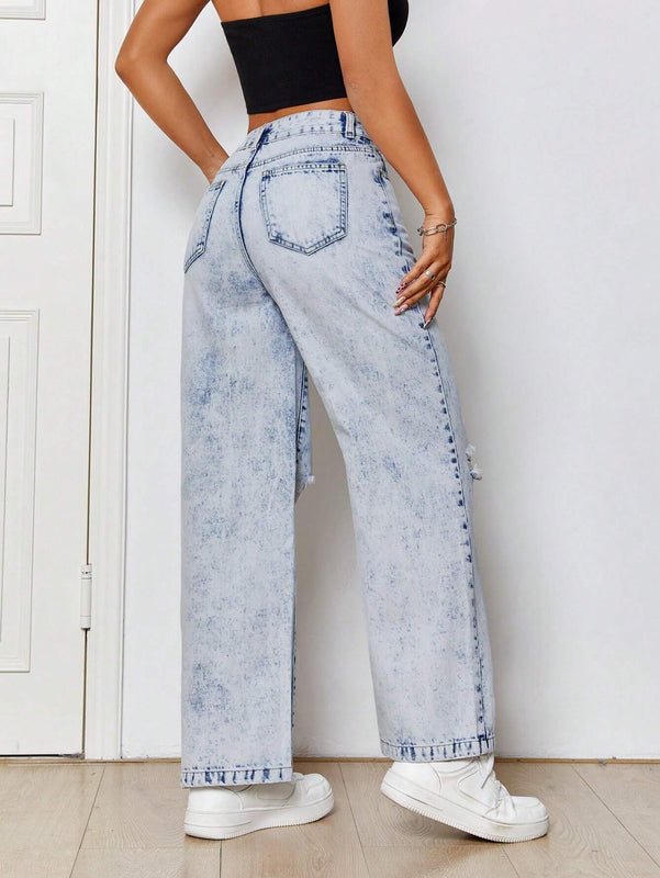 PETITE Jeans De Mujer De Ajuste Holgado Y Desgastados
