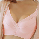 Sencillo Bra Ajustable de Primavera/Verano sin Alambrar con Soporte Lateral y Push-Up, Bottom Gruesa y Parte Superior Delgada, Cierre de Hebilla de Cuatro Filas, Anti-Caida y Anti-Bultos Laterales