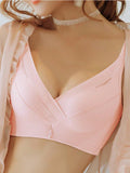 Sencillo Bra Ajustable de Primavera/Verano sin Alambrar con Soporte Lateral y Push-Up, Bottom Gruesa y Parte Superior Delgada, Cierre de Hebilla de Cuatro Filas, Anti-Caida y Anti-Bultos Laterales