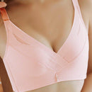 Sencillo Bra Ajustable de Primavera/Verano sin Alambrar con Soporte Lateral y Push-Up, Bottom Gruesa y Parte Superior Delgada, Cierre de Hebilla de Cuatro Filas, Anti-Caida y Anti-Bultos Laterales