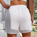 Pantalones Cortos Lindos E Informales Con Rayas Blancas Simples Para Mujer