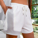 Pantalones Cortos Lindos E Informales Con Rayas Blancas Simples Para Mujer