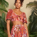 TRVLCHIC Camisa De Manga Corta Con Diseno De Palido De La Impresion Para Las Mujeres, Adecuado Para Vacaciones De Primavera/verano