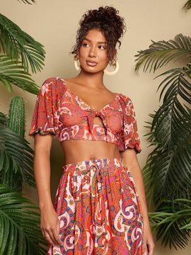 TRVLCHIC Camisa De Manga Corta Con Diseno De Palido De La Impresion Para Las Mujeres, Adecuado Para Vacaciones De Primavera/verano
