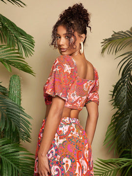 TRVLCHIC Camisa De Manga Corta Con Diseno De Palido De La Impresion Para Las Mujeres, Adecuado Para Vacaciones De Primavera/verano