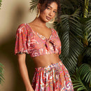 TRVLCHIC Camisa De Manga Corta Con Diseno De Palido De La Impresion Para Las Mujeres, Adecuado Para Vacaciones De Primavera/verano