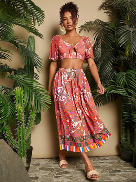TRVLCHIC Camisa De Manga Corta Con Diseno De Palido De La Impresion Para Las Mujeres, Adecuado Para Vacaciones De Primavera/verano