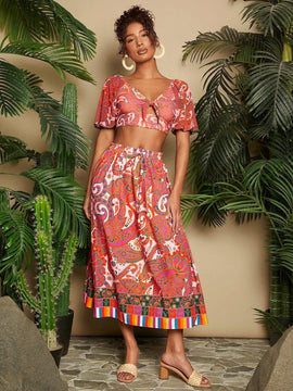 TRVLCHIC Camisa De Manga Corta Con Diseno De Palido De La Impresion Para Las Mujeres, Adecuado Para Vacaciones De Primavera/verano