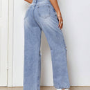 PETITE Jeans De Mezclilla Azul Claro Desgastado