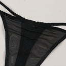 Tanga Sexy Con Diseno De Patrones De Letras Y Retratos Y Detalles De Malla Transparente