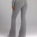 MUSERA Pantalones acampanados flacos con cintura plegable en Sueter