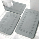 Juego de Alfombrillas de Baño de Espuma de Memoria Ultra-Suave - 3pcs, Antideslizantes y Súper Absorbentes, Lavables a Máquina, Alfombrillas en Forma de U para Baño, Accesorios de Baño