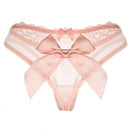 Tanga Sexy De Encaje Bordado Para Mujeres Con Detalles De Lazo