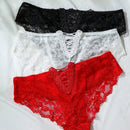 Bragas De Encaje Con Triangulo Y Detalle De Lazo Para Mujeres, Lenceria