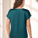 EMERY ROSE Blusa De Manga Murcielago De Cuello Redondo De Un Solo Color Para Mujeres