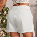 VCAY Falda Pantalon Asimetrica De Mujer Con Adornos De Flecos Y Patchwork